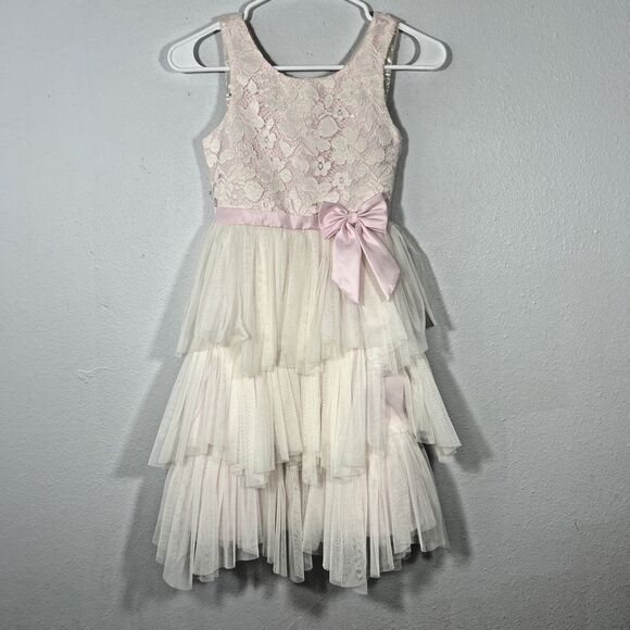 Couture Princess Dress‎ Kids 7 Tulle Tiered layered  Sleeveless Formal - Picture 1 of 6